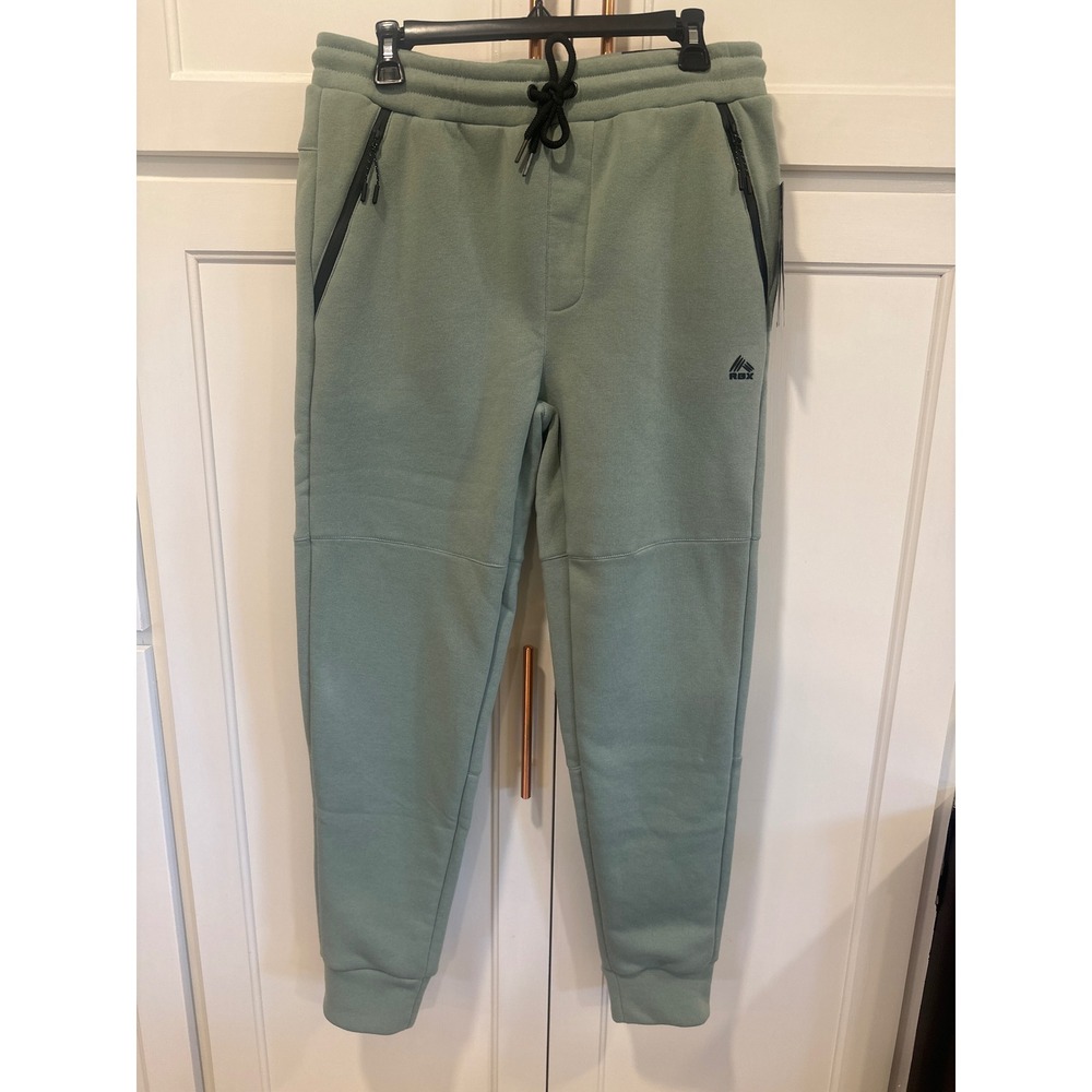 RBX Active Mens Fleece Joggers Sage Green Comfort Fit Sweatpants fall waiter M